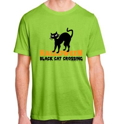 Black Cat Crossing Funny Original Halloween Party Knitwear Gift Adult ChromaSoft Performance T-Shirt