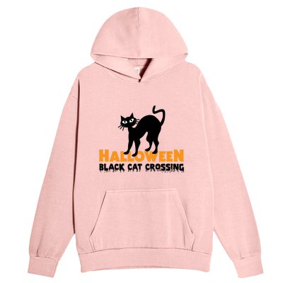 Black Cat Crossing Funny Original Halloween Party Knitwear Gift Urban Pullover Hoodie