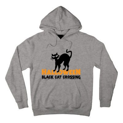 Black Cat Crossing Funny Original Halloween Party Knitwear Gift Tall Hoodie