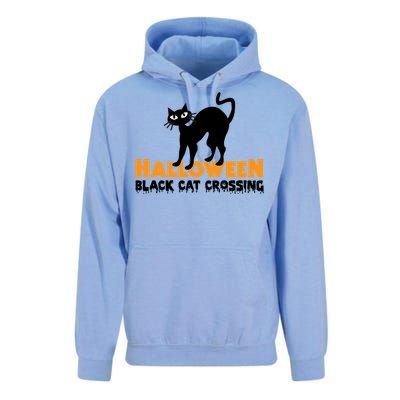 Black Cat Crossing Funny Original Halloween Party Knitwear Gift Unisex Surf Hoodie