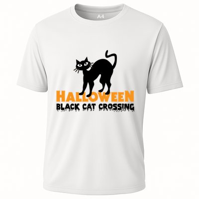 Black Cat Crossing Funny Original Halloween Party Knitwear Gift Performance Shirt