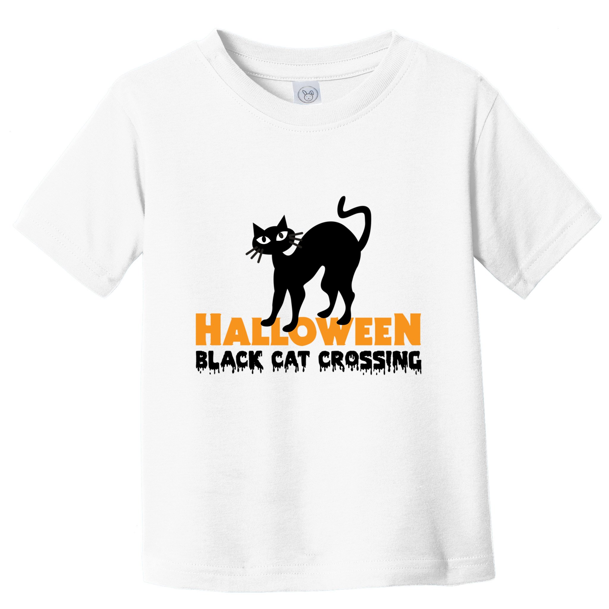 Black Cat Crossing Funny Original Halloween Party Knitwear Gift Toddler T-Shirt