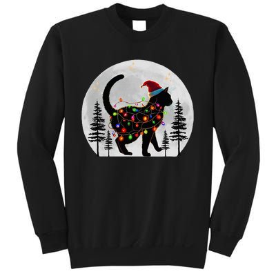 Black Cat Christmas Santa Hat Meowy Cats Sweatshirt