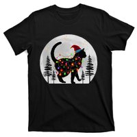 Black Cat Christmas Santa Hat Meowy Cats T-Shirt