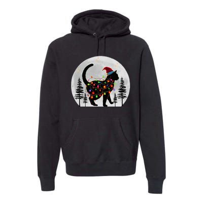 Black Cat Christmas Santa Hat Meowy Cats Premium Hoodie