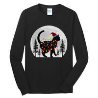 Black Cat Christmas Santa Hat Meowy Cats Tall Long Sleeve T-Shirt