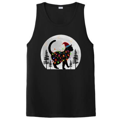 Black Cat Christmas Santa Hat Meowy Cats PosiCharge Competitor Tank