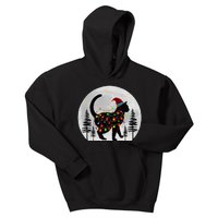 Black Cat Christmas Santa Hat Meowy Cats Kids Hoodie