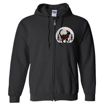 Black Cat Christmas Santa Hat Meowy Cats Full Zip Hoodie