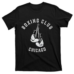 Boxing Club Chicago Gift Distressed Gloves Cool Gift T-Shirt