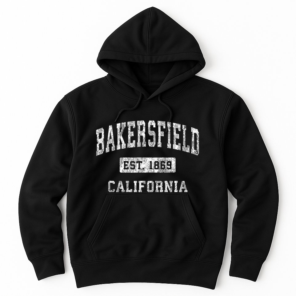 Bakersfield California Ca Vintage Established Sports Hoodie