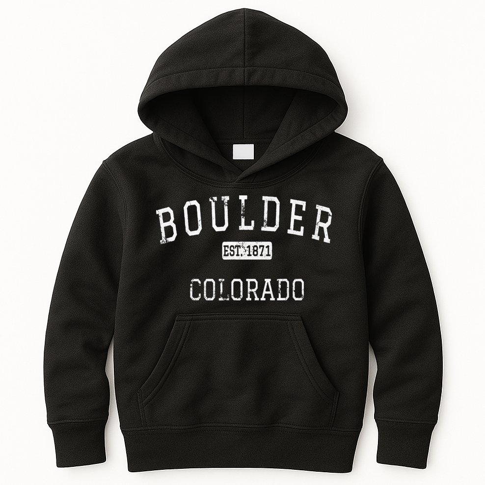 Boulder Colorado CO Vintage Kids Hoodie