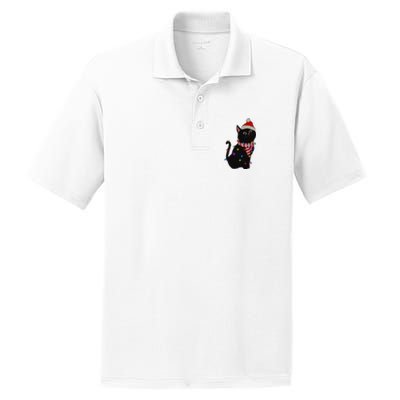 Black Cat christmas light funny cat lover christmas  PosiCharge RacerMesh Polo