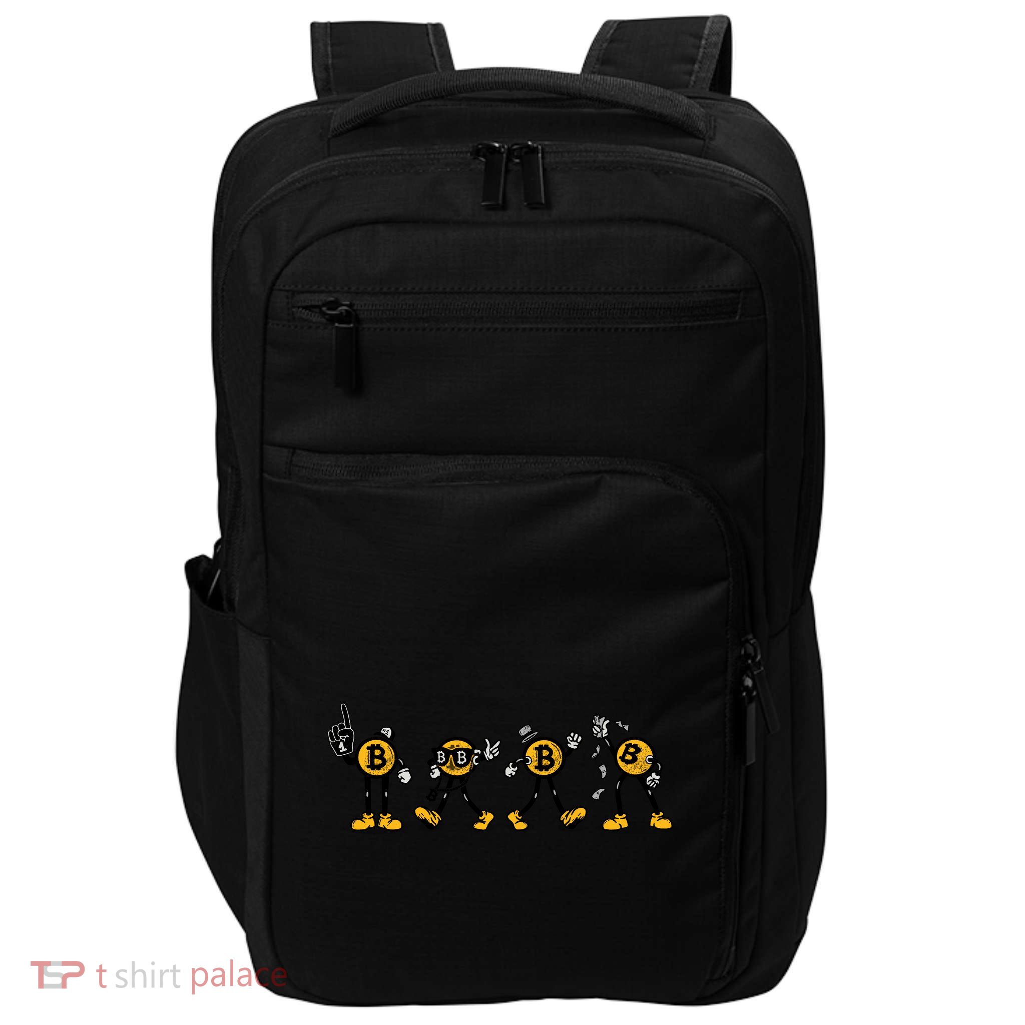 Bitcoin Cartoon Characters Impact Tech Backpack
