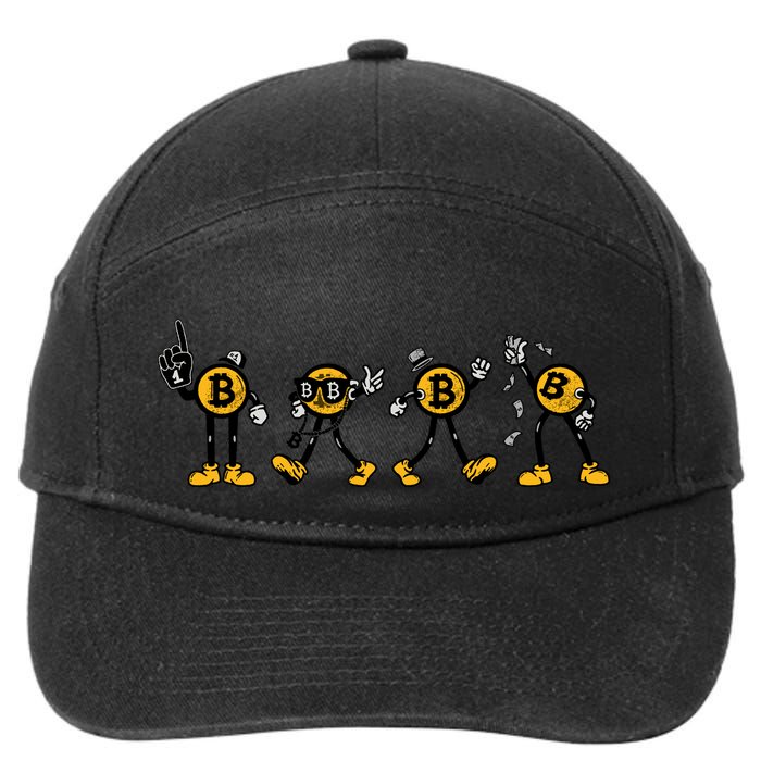 Bitcoin Cartoon Characters 7-Panel Snapback Hat