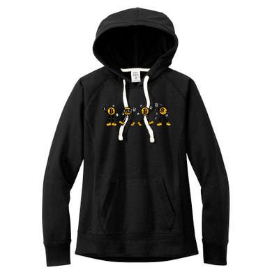 Bitcoin Cartoon Characters Women's Fleece Hoodie