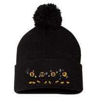 Bitcoin Cartoon Characters Pom Pom 12in Knit Beanie