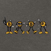 Bitcoin Cartoon Characters Cotton Canvas Backpack