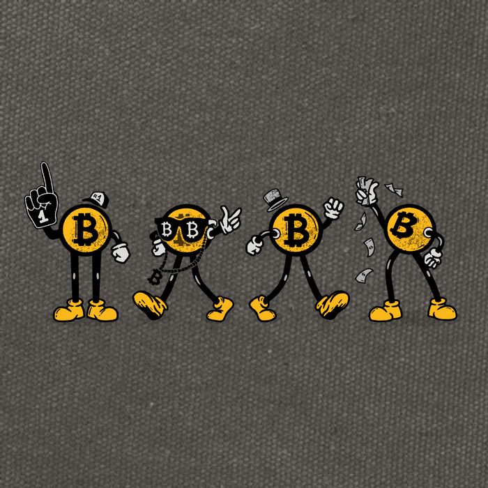 Bitcoin Cartoon Characters Cotton Canvas Backpack