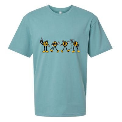 Bitcoin Cartoon Characters Sueded Cloud Jersey T-Shirt