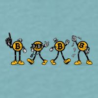 Bitcoin Cartoon Characters Sueded Cloud Jersey T-Shirt