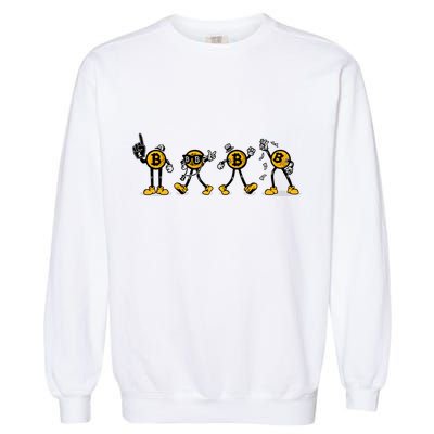 Bitcoin Cartoon Characters Garment-Dyed Sweatshirt