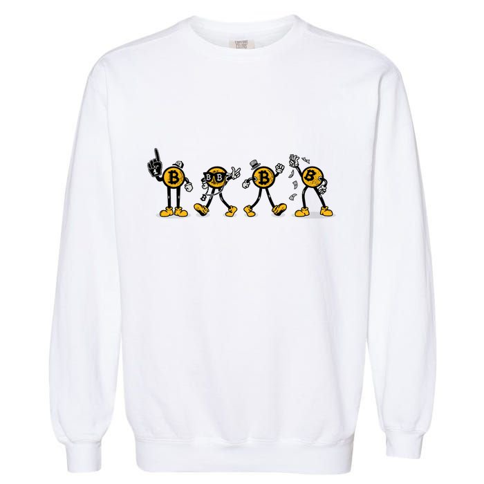 Bitcoin Cartoon Characters Garment-Dyed Sweatshirt