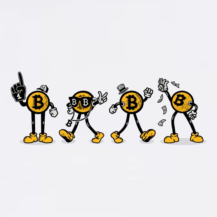 Bitcoin Cartoon Characters T-Shirt