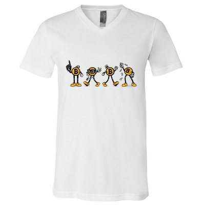 Bitcoin Cartoon Characters V-Neck T-Shirt