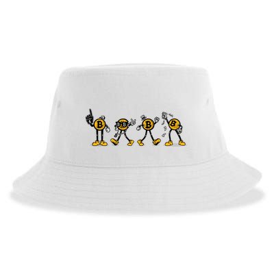Bitcoin Cartoon Characters Sustainable Bucket Hat