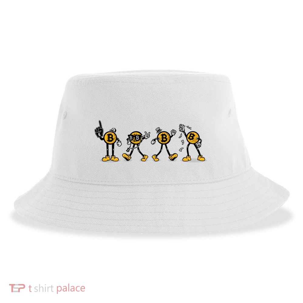 Bitcoin Cartoon Characters Sustainable Bucket Hat