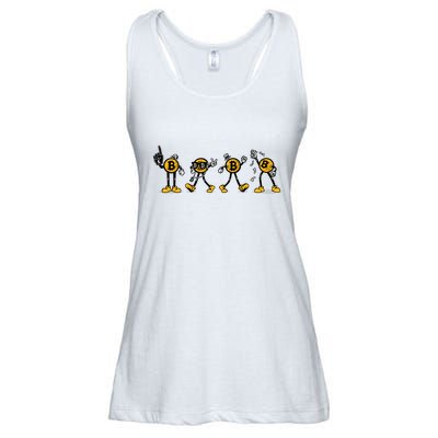 Bitcoin Cartoon Characters Ladies Essential Flowy Tank