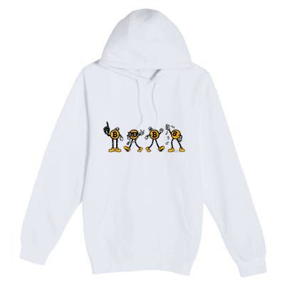 Bitcoin Cartoon Characters Premium Pullover Hoodie