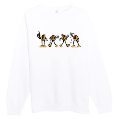 Bitcoin Cartoon Characters Premium Crewneck Sweatshirt