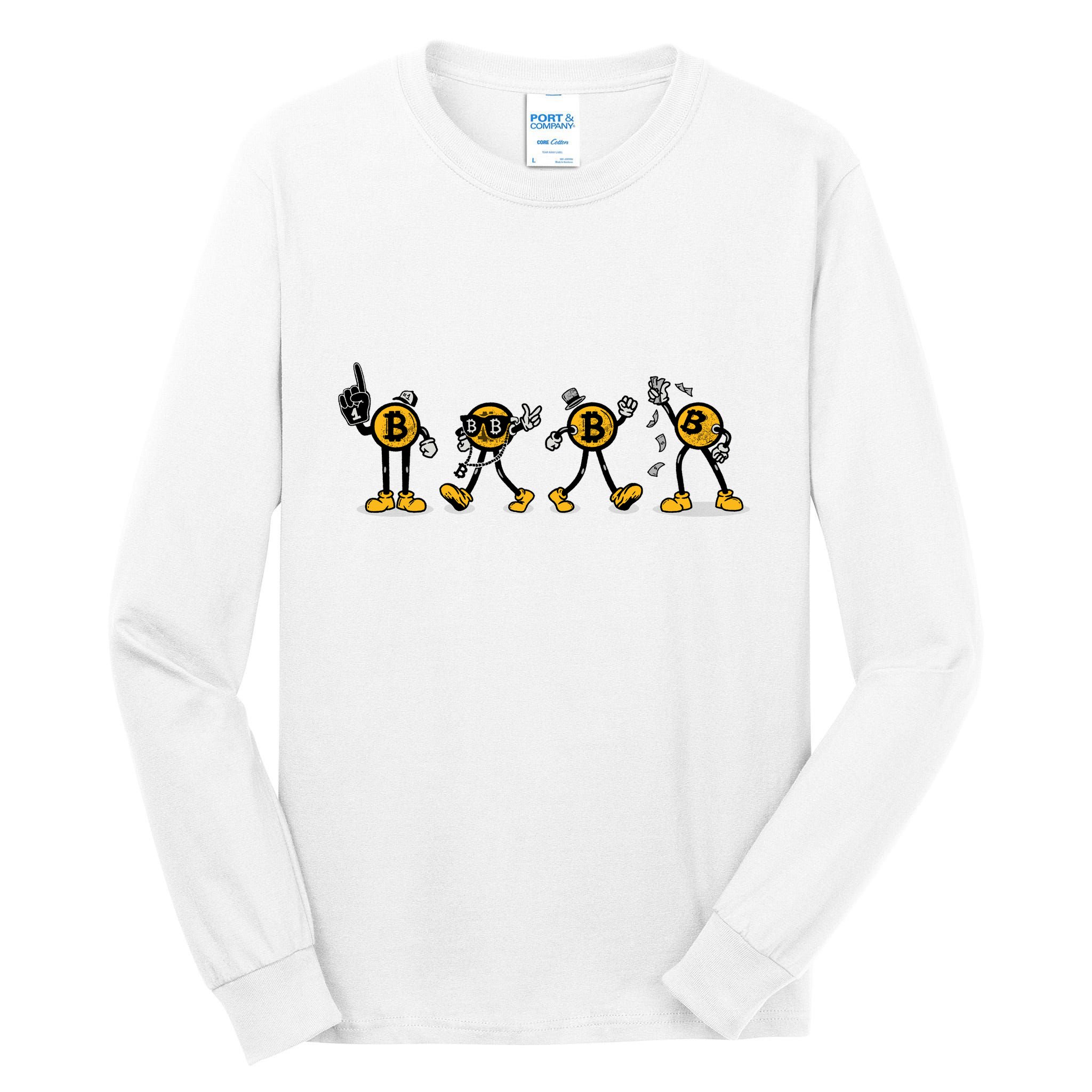 Bitcoin Cartoon Characters Tall Long Sleeve T-Shirt
