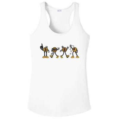 Bitcoin Cartoon Characters Ladies PosiCharge Competitor Racerback Tank