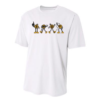 Bitcoin Cartoon Characters Performance Sprint T-Shirt