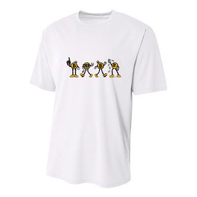 Bitcoin Cartoon Characters Youth Performance Sprint T-Shirt