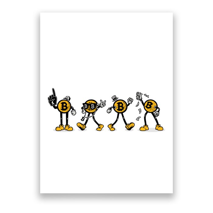 Bitcoin Cartoon Characters Poster