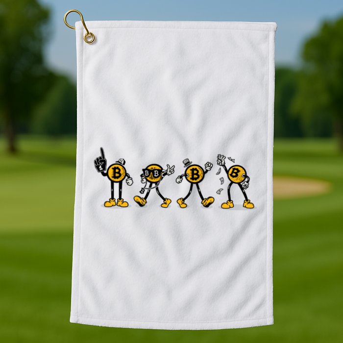 Bitcoin Cartoon Characters Golf Towel
