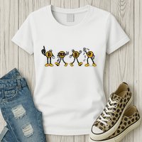 Bitcoin Cartoon Characters Womens T-Shirt