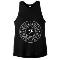 Bass Clef Circle Of Fifths Musician Composer Ladies PosiCharge Tri-Blend Wicking Tank