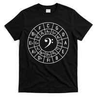 Bass Clef Circle Of Fifths Musician Composer T-Shirt