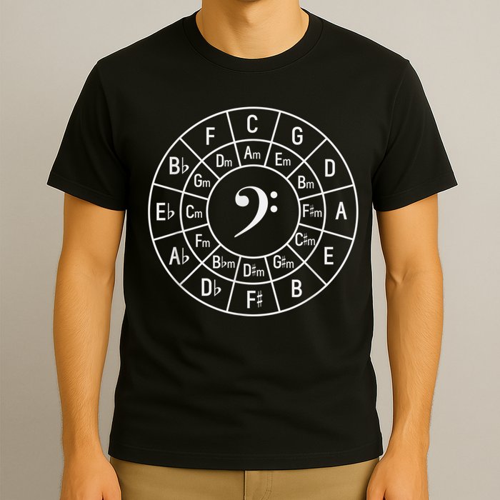 Bass Clef Circle Of Fifths Musician Composer T-Shirt