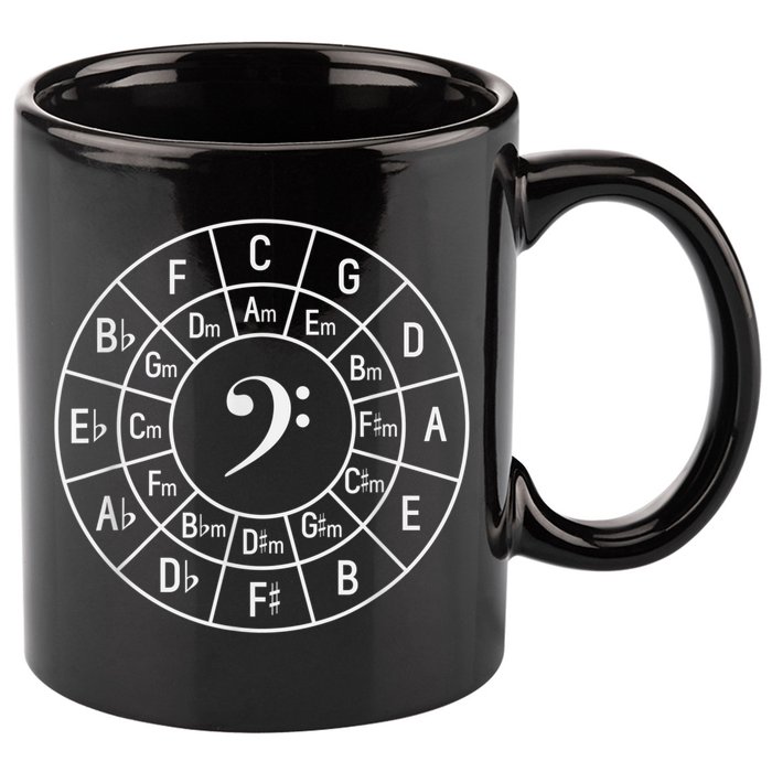 Bass Clef Circle Of Fifths Musician Composer 11oz C Handle Ceramic Mug