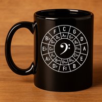 Bass Clef Circle Of Fifths Musician Composer 11oz C Handle Ceramic Mug