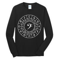Bass Clef Circle Of Fifths Musician Composer Tall Long Sleeve T-Shirt