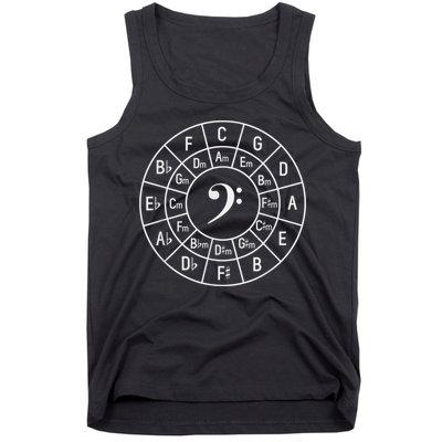 Bass Clef Circle Of Fifths Musician Composer Tank Top