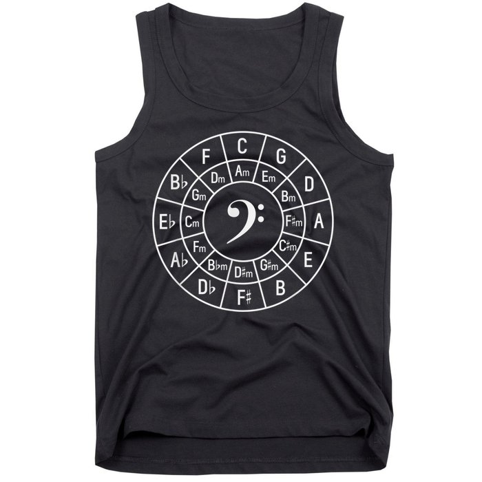 Bass Clef Circle Of Fifths Musician Composer Tank Top