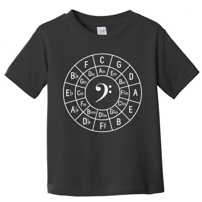 Bass Clef Circle Of Fifths Musician Composer Toddler T-Shirt